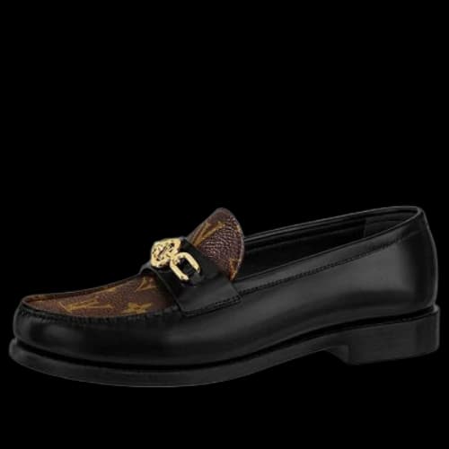 LOUIS VUITTON Chess Flat Loafers 'Black with Brown Monogram' (Women's)