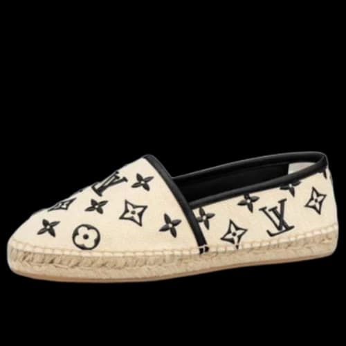 LOUIS VUITTON Starboard Flat Espadrille Shoes 'Beige Black Monogram' (Women's)