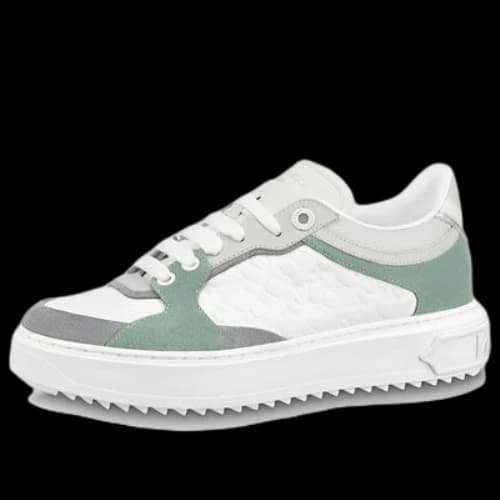 LOUIS VUITTON Time Out Sneakers 'White Mini Monogram with Green Grey' (Women's)