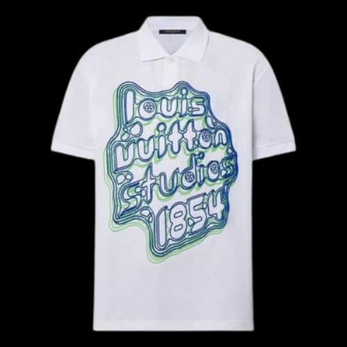 LOUIS VUITTON Embroidered Cotton Pique Polo Shirt 'White'
