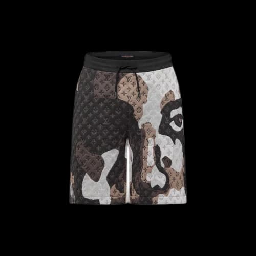 Louis Vuitton Monogram Jacquard Cotton Jersey Shorts Dark Grey