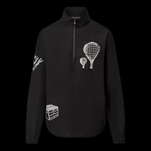 LOUIS VUITTON Embroidered Technical Cotton Zipped Shirt 'Black'