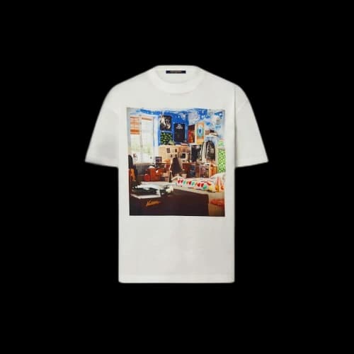 Louis Vuitton Printed Cotton T-shirt Milky White