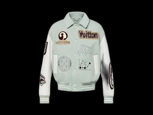 Louis Vuitton Varsity Leather Blouson Aqua