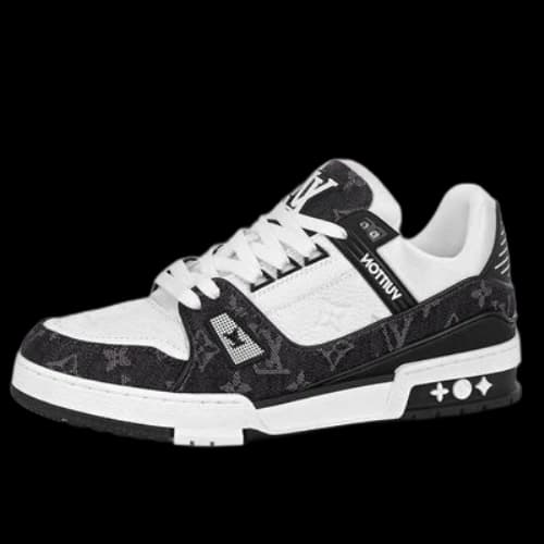 LOUIS VUITTON LV Trainer Sneaker 'Black Mesh Monogram with White ' (Women's)