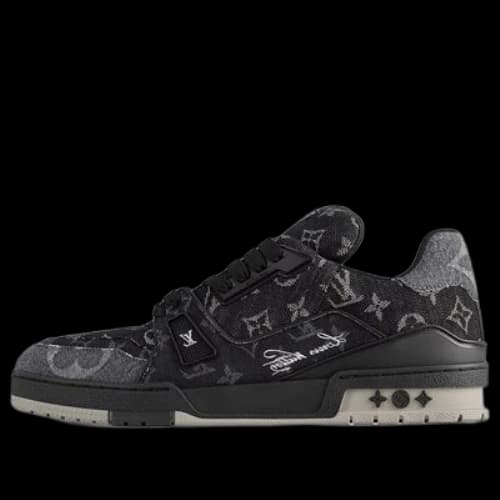 LOUIS VUITTON LV Trainer Sneakers 'Black Grey Denim Monogram'