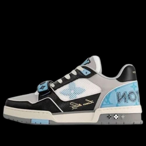LOUIS VUITTON LV Trainer Sneakers 'Blue Monogram Black Grey'