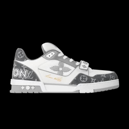 Louis Vuitton Trainer 'Velcro Strap - Grey Monogram Denim'