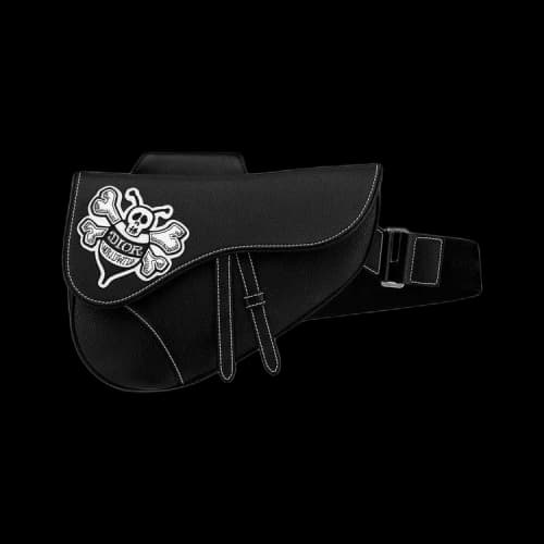 Pre-Owned Dior x Shawn Stussy Bee Saddle Bag In Black