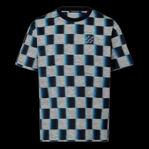 LOUIS VUITTON Damier Cotton T-Shirt 'Dark Night Blue'