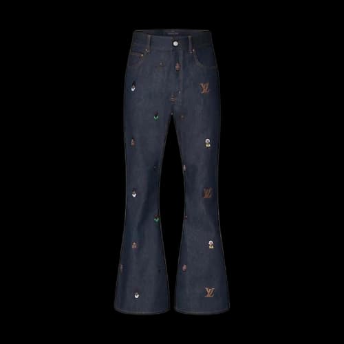 Louis Vuitton Embroidered Bootcut Denim Pants Henry Taylor Indigo