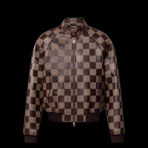 Louis Vuitton Damier Leather Harrington Jacket Golden Brown