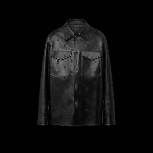 Louis Vuitton Embroidered Leather Signature Overshirt LV Blouson Black