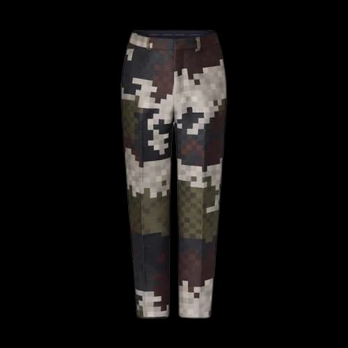 Louis Vuitton Tailored Cotton Damier Damoflage Cigarette Pants Green Damoflage Damier