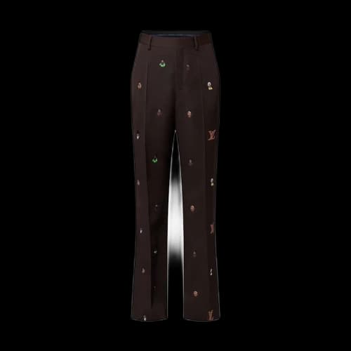 Louis Vuitton Embroidered Classic Flared Pants Henry Taylor Ebony