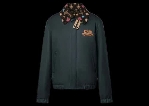 Louis Vuitton by Tyler, the Creator Cotton Aviator Jacket With Monogram Fleece Collar Black