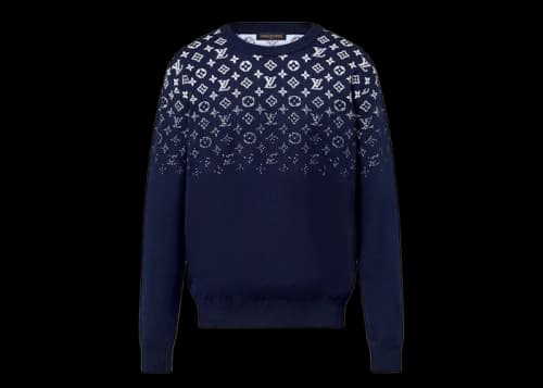 Louis Vuitton Gradient Cotton Crewneck Navy Blue