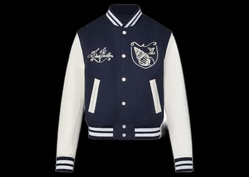 Louis Vuitton Calfskin Varsity Jacket Navy Blue