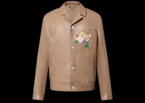 Louis Vuitton Embroidered Leather Blouson Beige