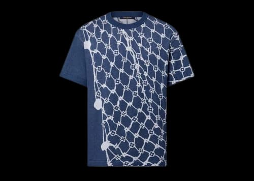 Louis Vuitton Cotton Short-Sleeved Crewneck Navy Blue