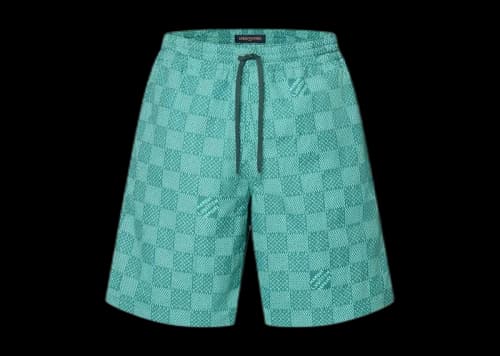 Louis Vuitton Printed Nylon Swimshorts Teal