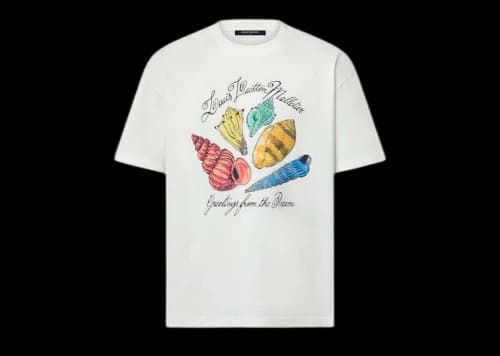 Louis Vuitton Printed Short-Sleeved Cotton T-shirt Milky White