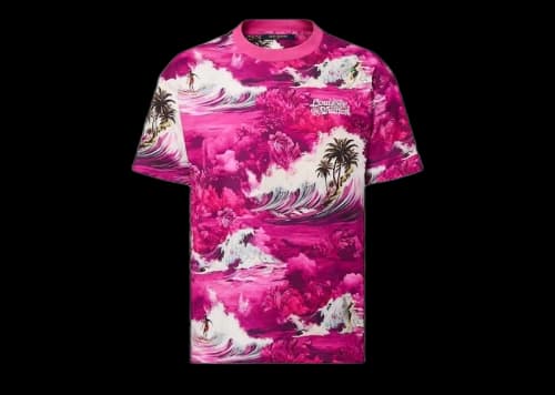 Louis Vuitton Printed Short-Sleeved Cotton T-shirt Pink