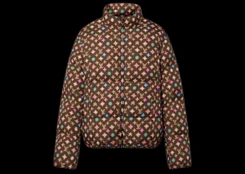 Louis Vuitton by Tyler, the Creator Monogram Printed Light Down Jacket Brown Pastel Multicolor