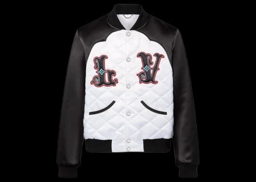 Louis Vuitton Bicolor Satin Bomber Jacket Black