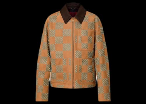Louis Vuitton Embellished Nubuck Workwear Jacket Camel