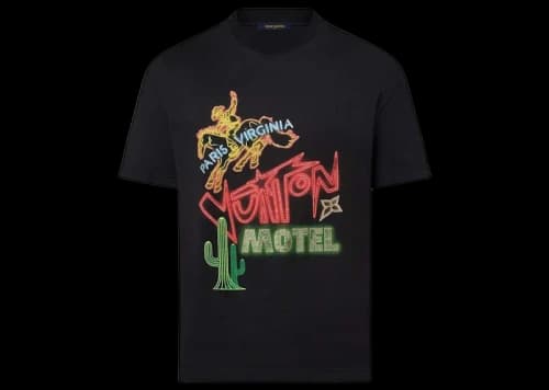 Louis Vuitton Graphic Embellished Cotton T-Shirt Black