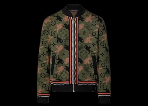 Louis Vuitton Jacquared Wool Bomber Blouson Rifle Green