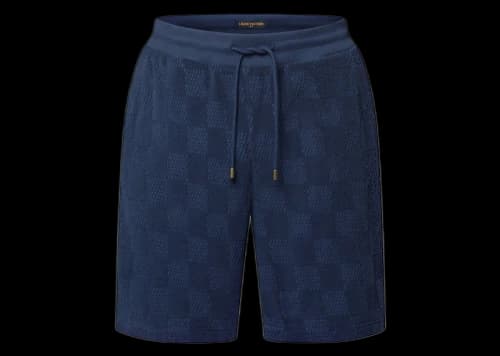 Louis Vuitton Damier French Terry Cotton-Blend Shorts Naval Academy