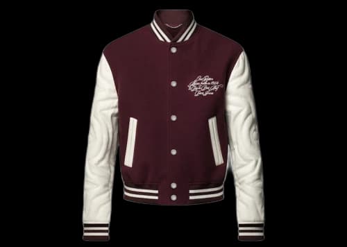 Louis Vuitton Embroidered Calfskin Varsity Jacket Bordeaux