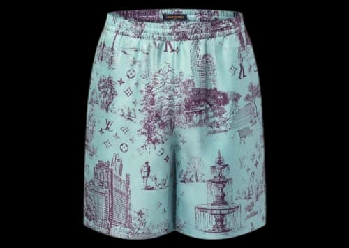 Louis Vuitton Printed Silk Shorts Cameo Blue