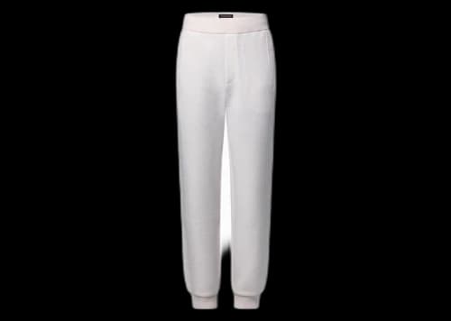 Louis Vuitton Quilted Textured Wool Pants Milky White