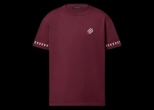 Louis Vuitton Signature Short-Sleeved Cotton Crewneck Burgundy