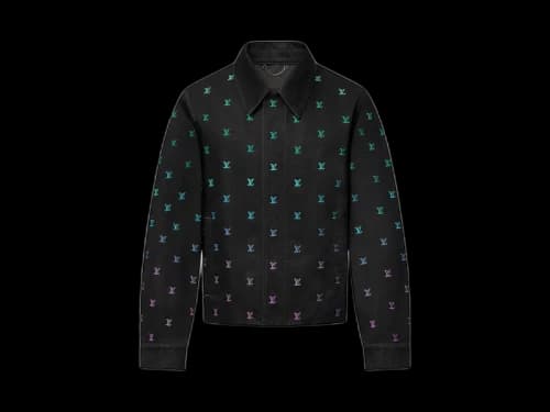 Louis Vuitton LV Blason Gradient Embroidered Denim Coach Jacket Black
