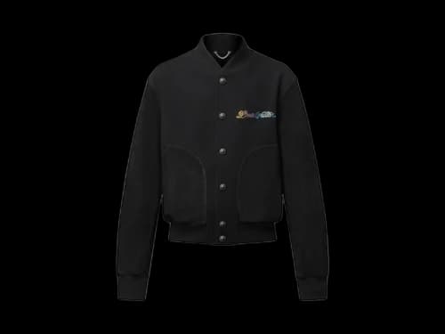 Louis Vuitton Leather Mix Varsity Blouson Black