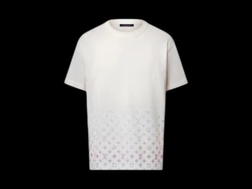 Louis Vuitton Monogram Gradient Embellished Short-Sleeved Crewneck Milky White