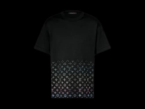 Louis Vuitton Monogram Gradient Embellished Short-Sleeved Crewneck Black