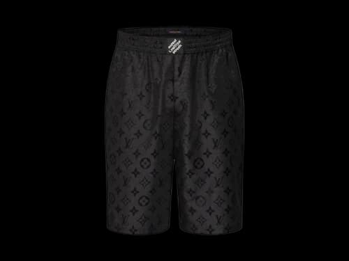 Louis Vuitton Monogram Moire Jacquard Silk Shorts Black