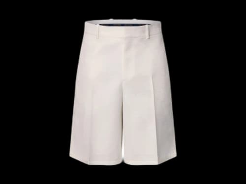 Louis Vuitton Preppy Tailored Wool Shorts Milky White