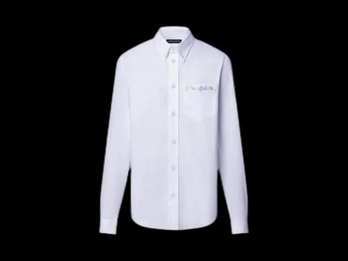 Louis Vuitton Embellished Long-Sleeved Cotton Shirt White