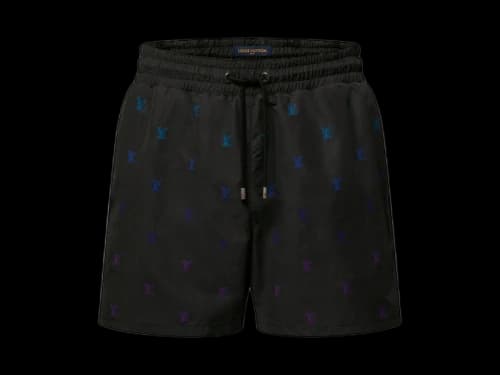 Louis Vuitton LV Blason Gradient Embroidered Swim Shorts Black