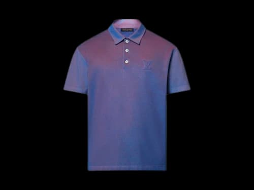 Louis Vuitton Iridescent Short-Sleeved Pique Polo Shirt Blue