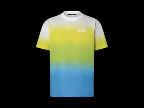 Louis Vuitton Damier Gradient Jacquard Cotton T-shirt Green Yellow