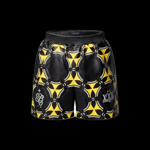 Louis Vuitton Soccer Ball Patchwork Leather Shorts Lemon Curry