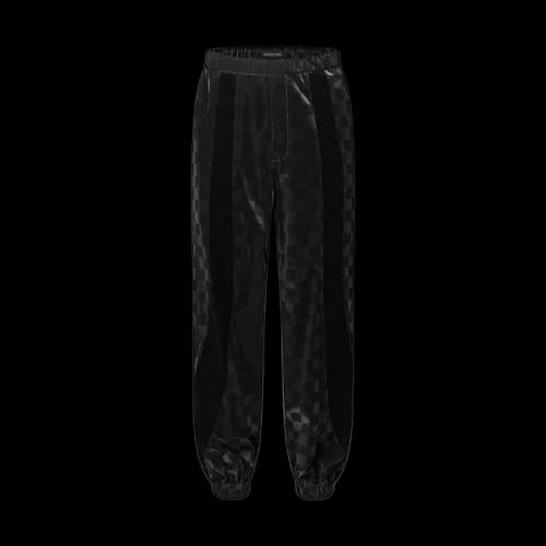 Louis Vuitton Flocked Damier Technical Track Pants Deep Black