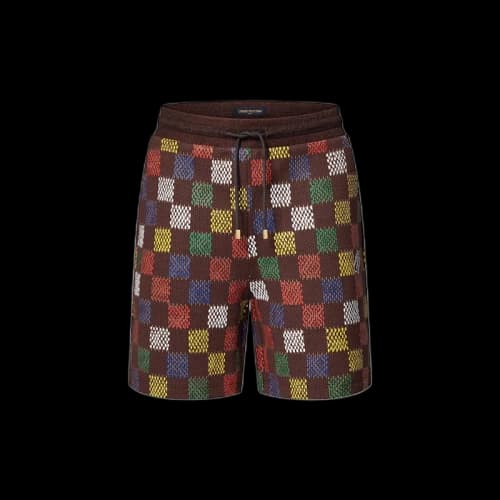 Louis Vuitton Jacquard Damier Cotton Jersey Shorts Multicolor